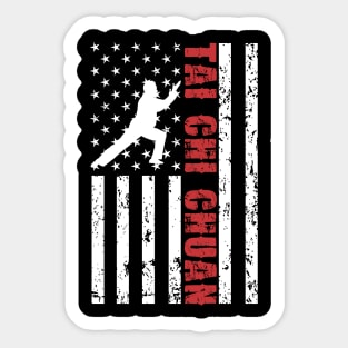 Tai Chi Chuan American Flag - US Sports Sticker